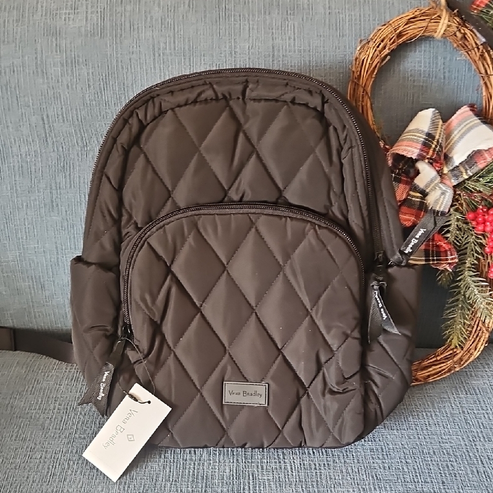 NWT Vera Bradley Black Quilted Backpack